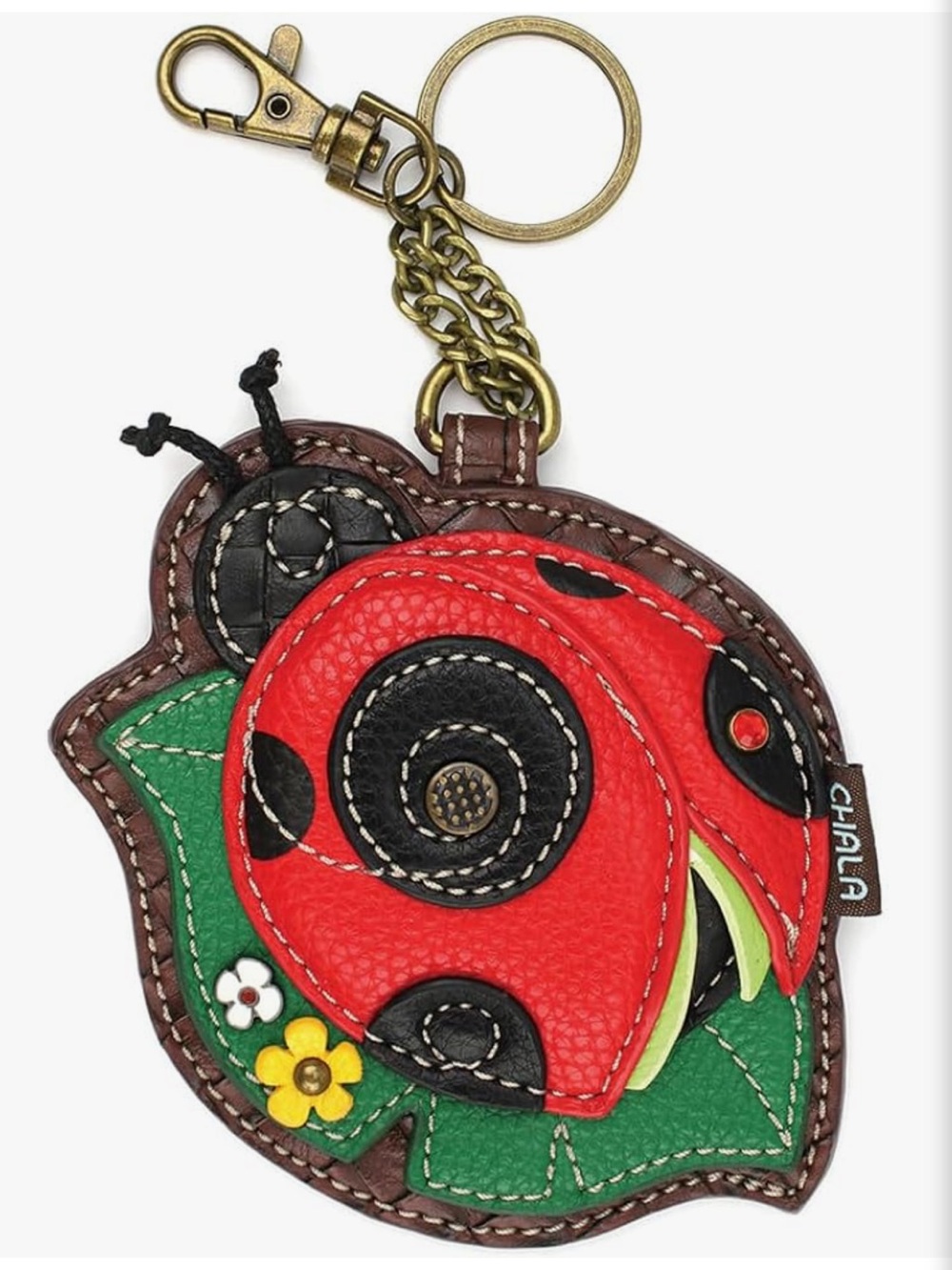 Chala Ladybug Appliqué Key Fob Coin Purse NWT